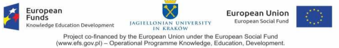 Logos European Funds, Jagiellonian University and European Union European Social Fund